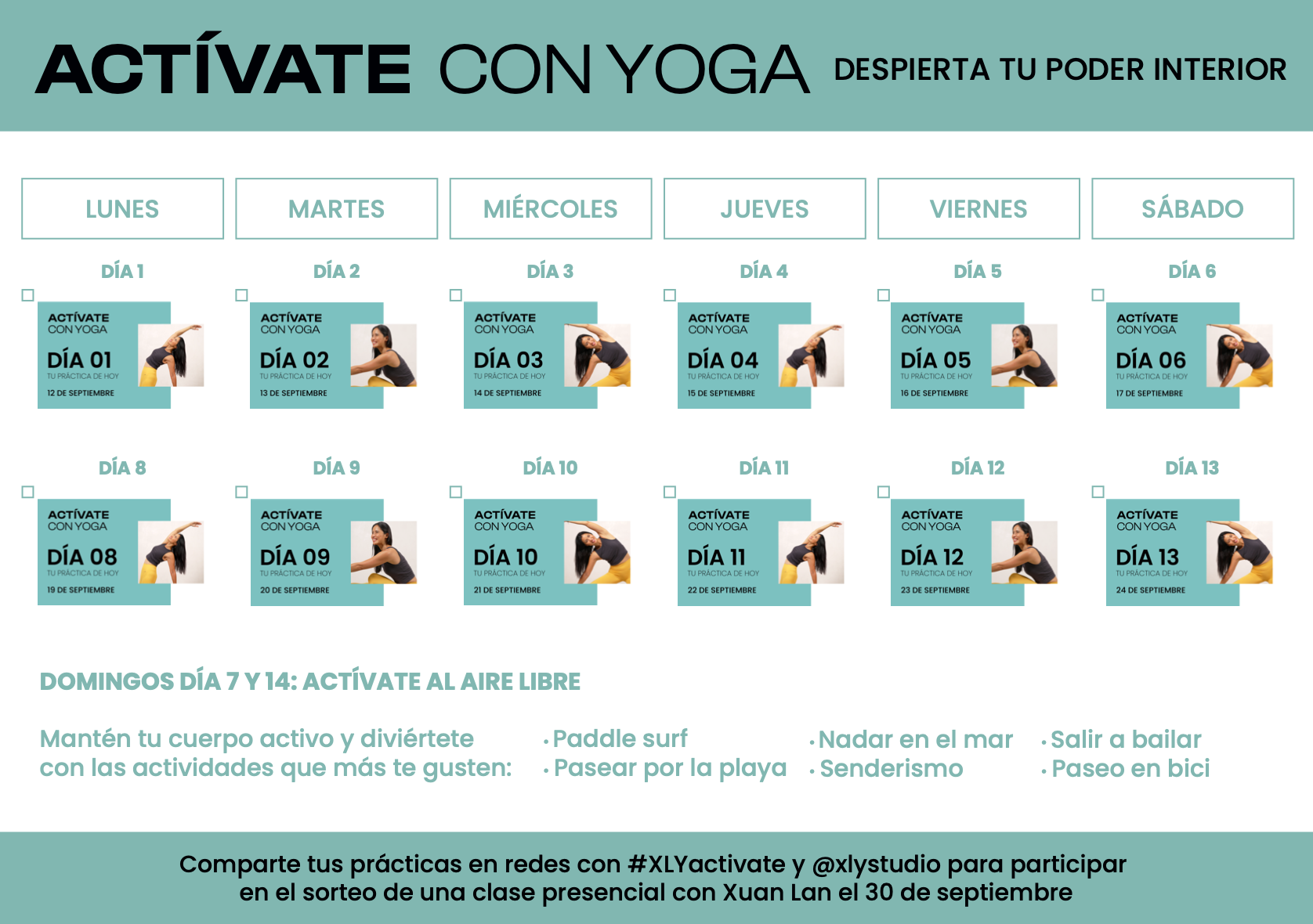 calendario activate con yoga